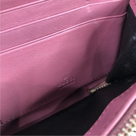 Gucci Sukey Guccissima Pink GG Leather Zip Around Long Wallet - Picture 11 of 11